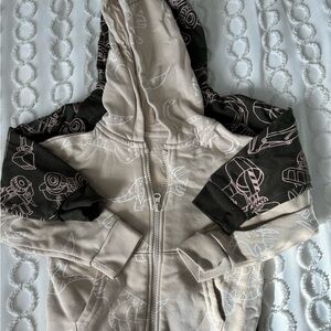 Primark Beige and Black Dinosaur Hoodie